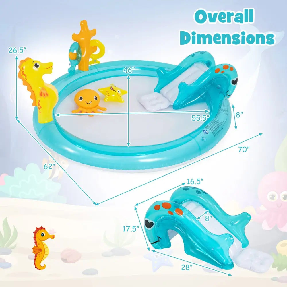 Outdoor Children Summer Water Park for Backyard and Garden - Multicolor - Inflatable Water Slides