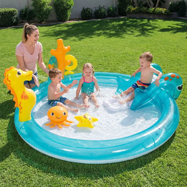 Outdoor Children Summer Water Park for Backyard and Garden - Multicolor - Inflatable Water Slides
