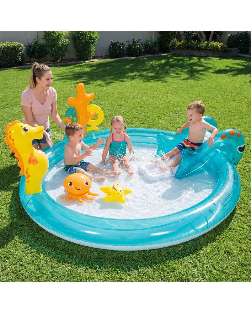 Outdoor Children Summer Water Park for Backyard and Garden - Multicolor - Inflatable Water Slides