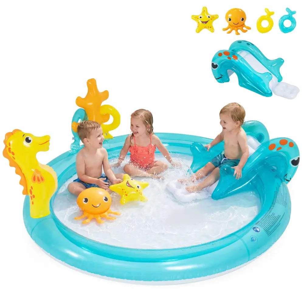 Outdoor Children Summer Water Park for Backyard and Garden - Multicolor - Inflatable Water Slides