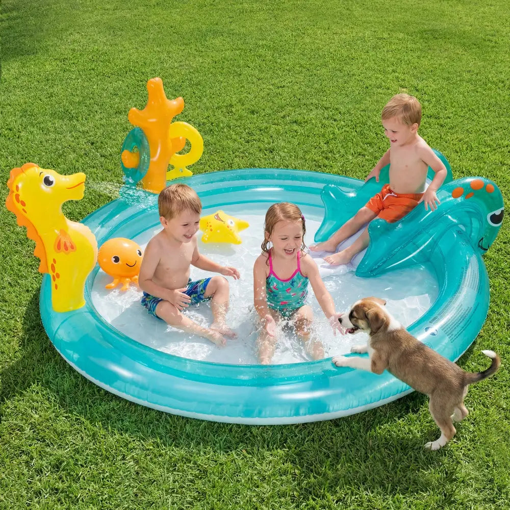 Outdoor Children Summer Water Park for Backyard and Garden - Multicolor - Inflatable Water Slides