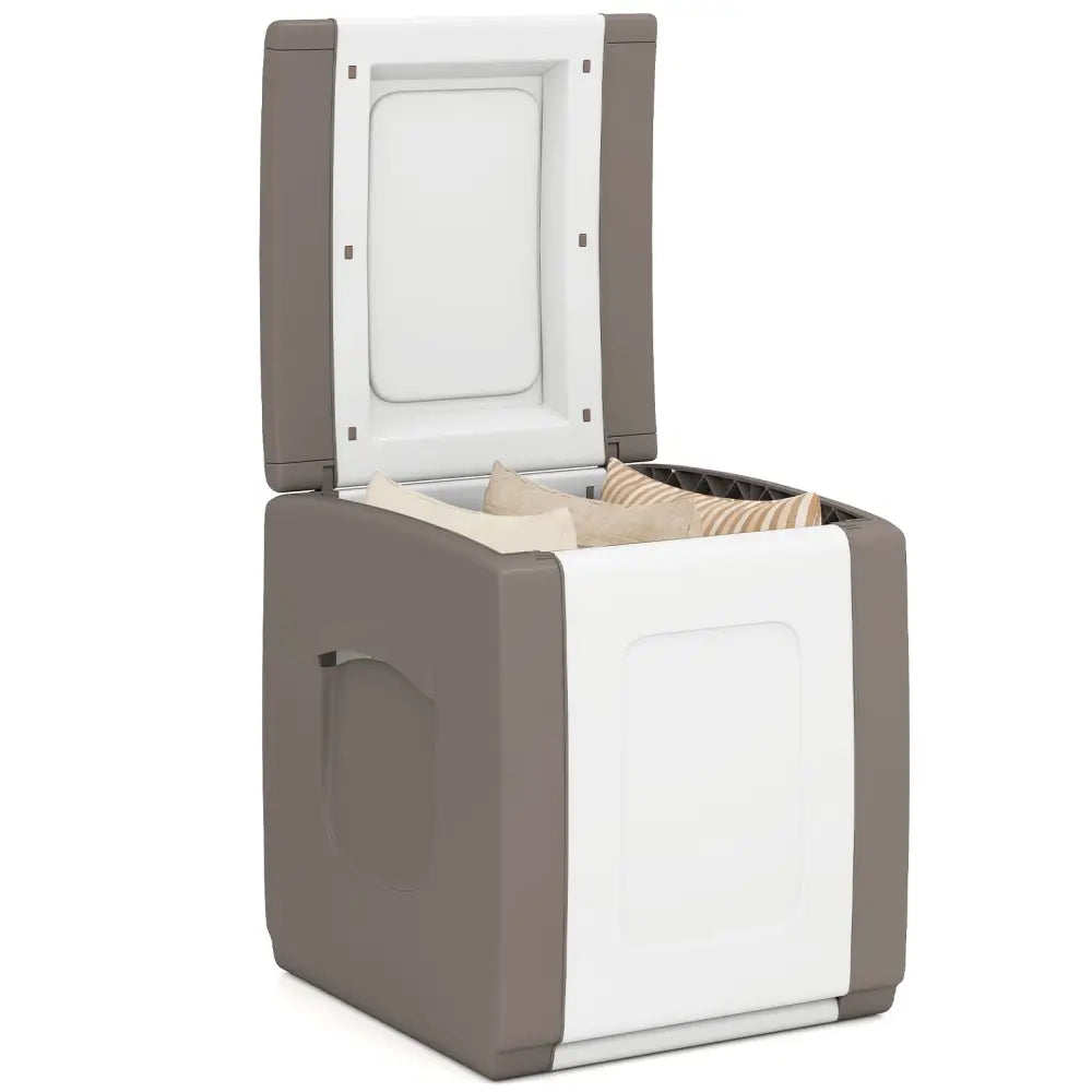 Outdoor Deck Box with Lid for Packages and Garden-Beige - Beige - Sheds & Outdoor Storage