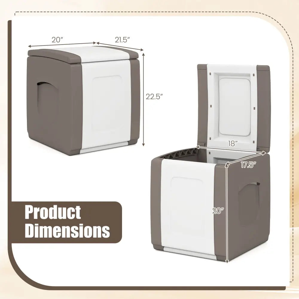 Outdoor Deck Box with Lid for Packages and Garden-Beige - Beige - Sheds & Outdoor Storage