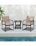 Outdoor Dining Chairs Set of 4 Patio Furniture Chair with Breathable Seat and Backrest-Brown - Brown - Patio Dining