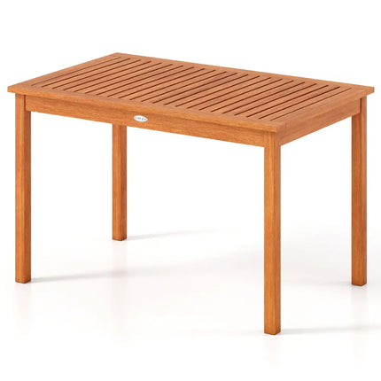 Outdoor Dining Table for 4-6 People 48 Inches Wood Rectangular Patio Table - Natural - Patio Dining Tables