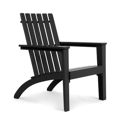 Outdoor Durable Patio Acacia Wood Adirondack Lounge Armchair-Black - Black - Adirondack Chairs
