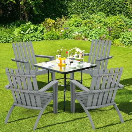 Outdoor Durable Patio Acacia Wood Adirondack Lounge Armchair-Gray - Gray - Adirondack Chairs