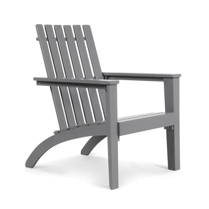 Outdoor Durable Patio Acacia Wood Adirondack Lounge Armchair-Gray - Gray - Adirondack Chairs