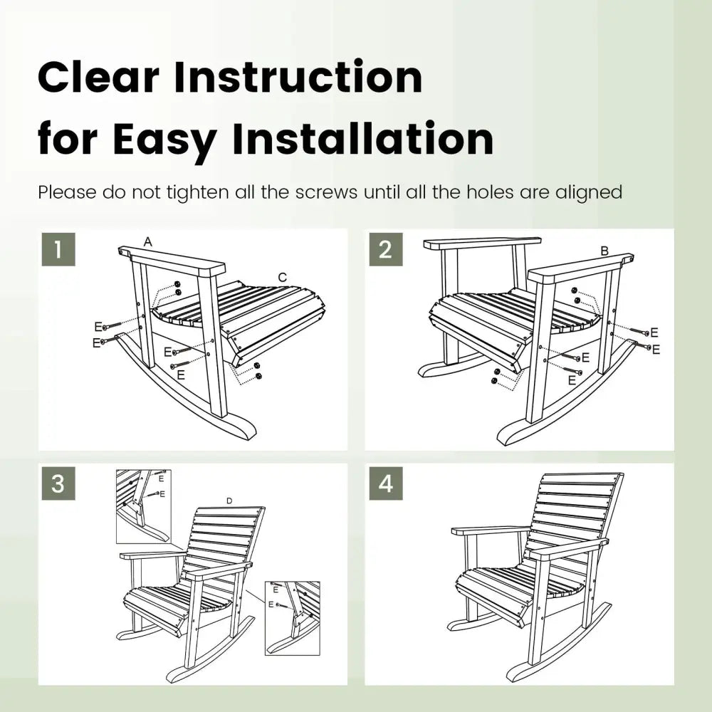 Outdoor Fir Wood Rocking Chair with High Backrest-Brown - Natural - Patio Rocking Chairs & Gliders