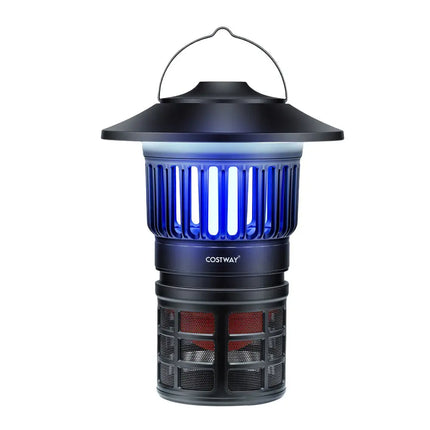 Outdoor Fly Trap with Light Rechargeable Electric Bug Catcher and Killer - Black - Camping