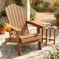 Outdoor Folding Adirondack Chair with Cup Holder and 5-Level Backrest-Coffee - Coffee - Adirondack Chairs