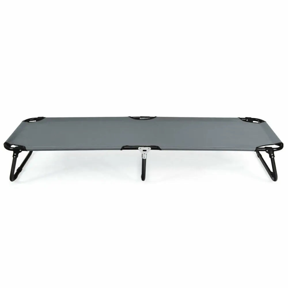 Outdoor Folding Camping Bed for Sleeping Hiking Travel-Gray - Gray - Camping Furniture