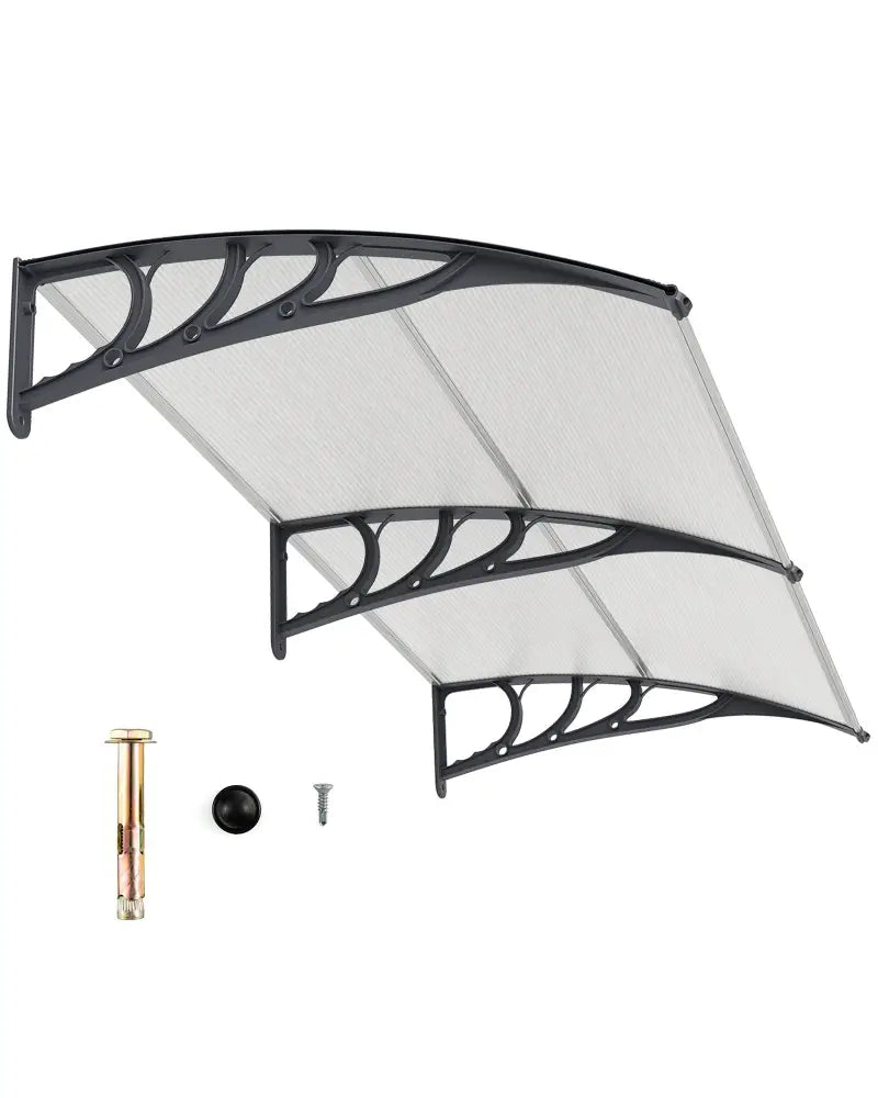 Outdoor Front Door Patio Overhang Awning for Sunlight Rain Snow Wind Protection-Gray - Gray - Outdoor Shades