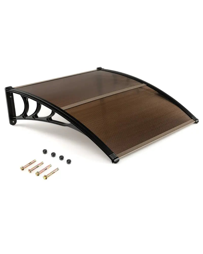 Outdoor Front Door Patio Overhang Awning for Sunlight Rain Snow Wind Protection-40 x 40 Inch - Brown - Outdoor Shades