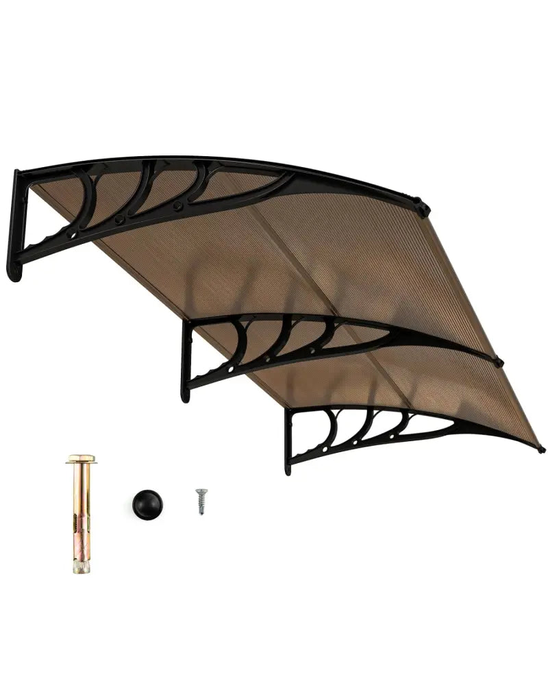 Outdoor Front Door Patio Overhang Awning for Sunlight Rain Snow Wind Protection-78 x 35 Inch - Brown - Outdoor Shades
