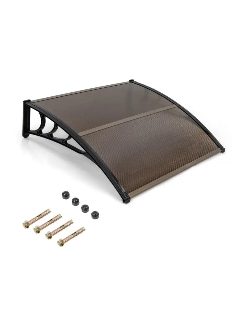 Outdoor Front Door Patio Overhang Awning for Sunlight Rain Snow Wind Protection-48 x 40 Inch - Brown - Outdoor Shades