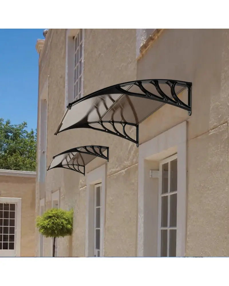 Outdoor Front Door Patio Overhang Awning for Sunlight Rain Snow Wind Protection-40 x 40 Inch - Brown - Outdoor Shades