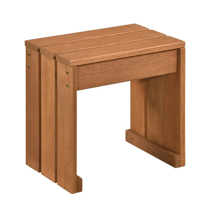 Outdoor Garden Bench Single Person Patio Backless Bench with Solid Wooden Frame - Outdoor Benches