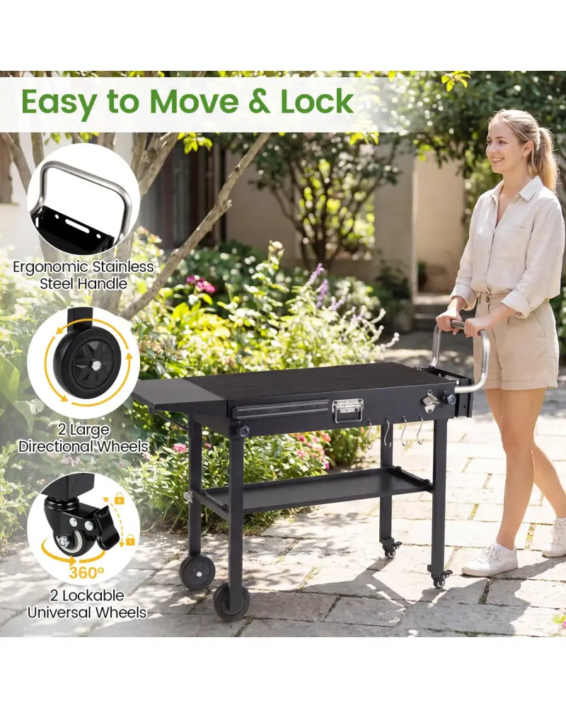 Outdoor Grill Cart Foldable Grilling Table for Blackstone Griddle with 31 x 17 Tabletop - Outdoor Grills