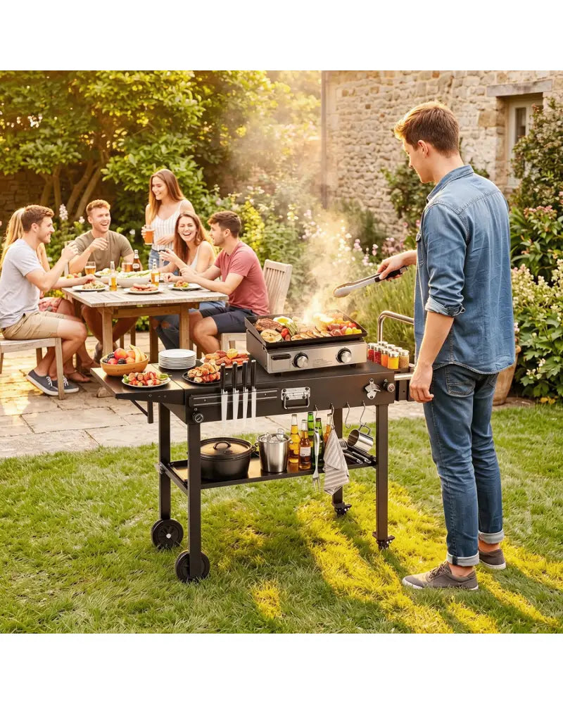 Outdoor Grill Cart Foldable Grilling Table for Blackstone Griddle with 31 x 17 Tabletop - Outdoor Grills