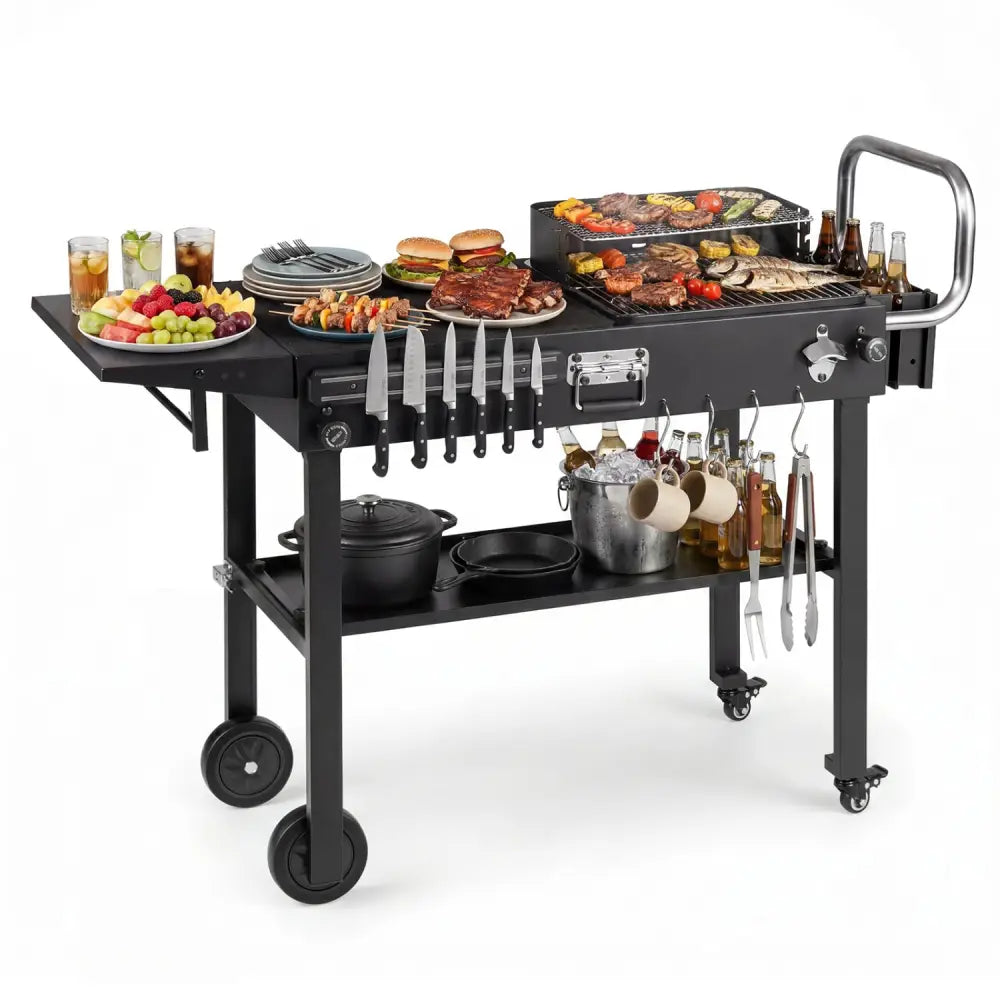 Outdoor Grill Cart Foldable Grilling Table for Blackstone Griddle with 31 x 17 Tabletop - Outdoor Grills