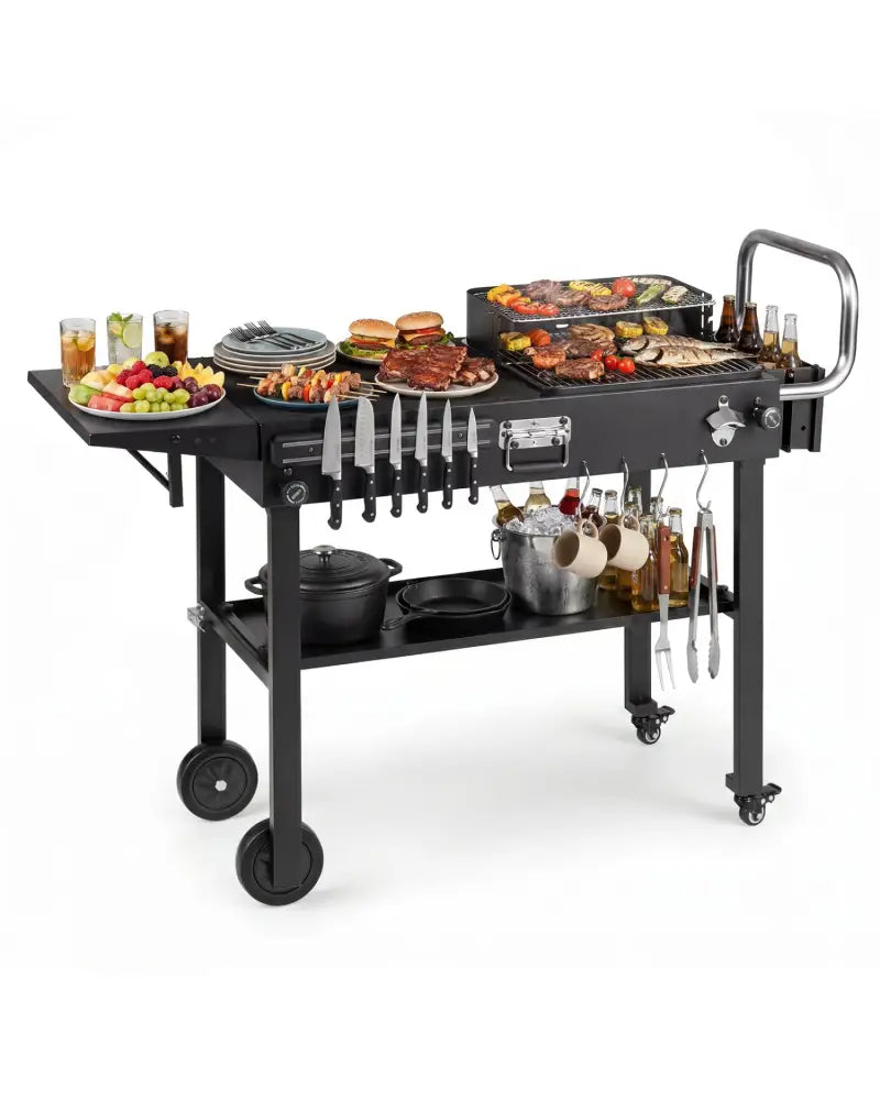 Outdoor Grill Cart Foldable Grilling Table for Blackstone Griddle with 31 x 17 Tabletop - Outdoor Grills