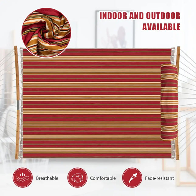 Outdoor Hammock with Detachable Pillow-Red - Red - Hammocks
