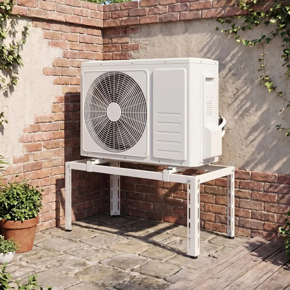 Outdoor Heavy-Duty AC Base for 9000-36000 BTU Ductless Air Conditioners Heat Pump - White - Mini Split AC Parts &