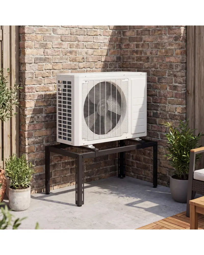 Outdoor Heavy-Duty AC Base for 9000-36000 BTU Ductless Air Conditioners Heat Pump-Black - Black - Mini Split AC Parts &