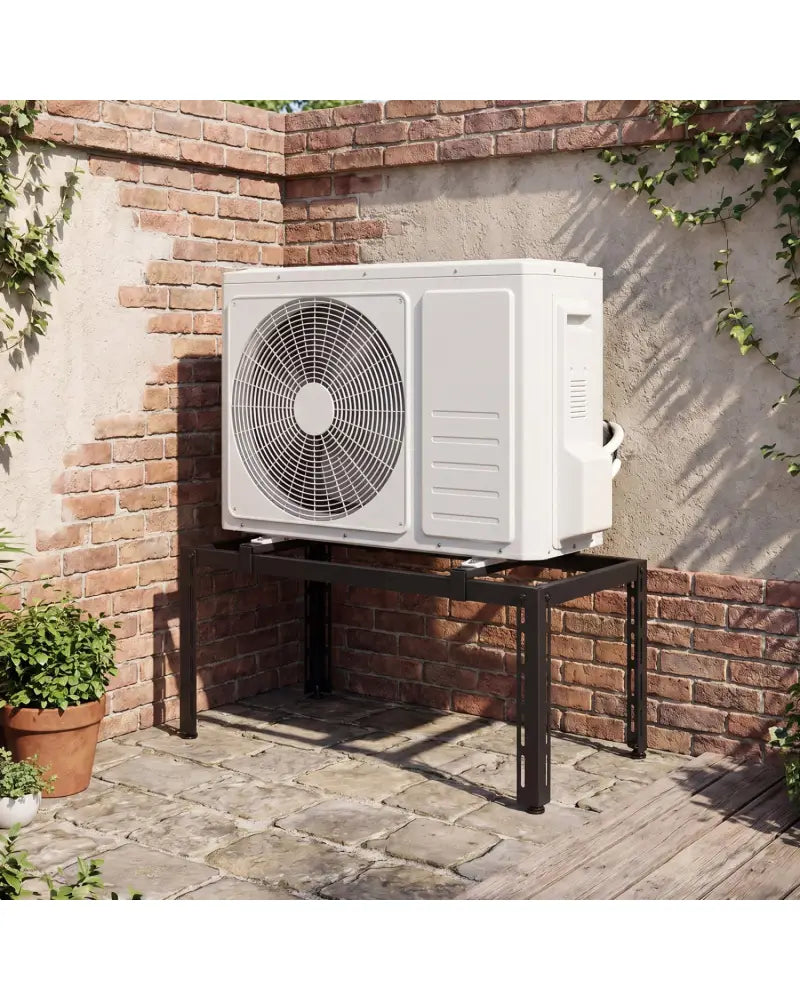 Outdoor Heavy-Duty AC Base for 9000-36000 BTU Ductless Air Conditioners Heat Pump-Black - Black - Mini Split AC Parts &