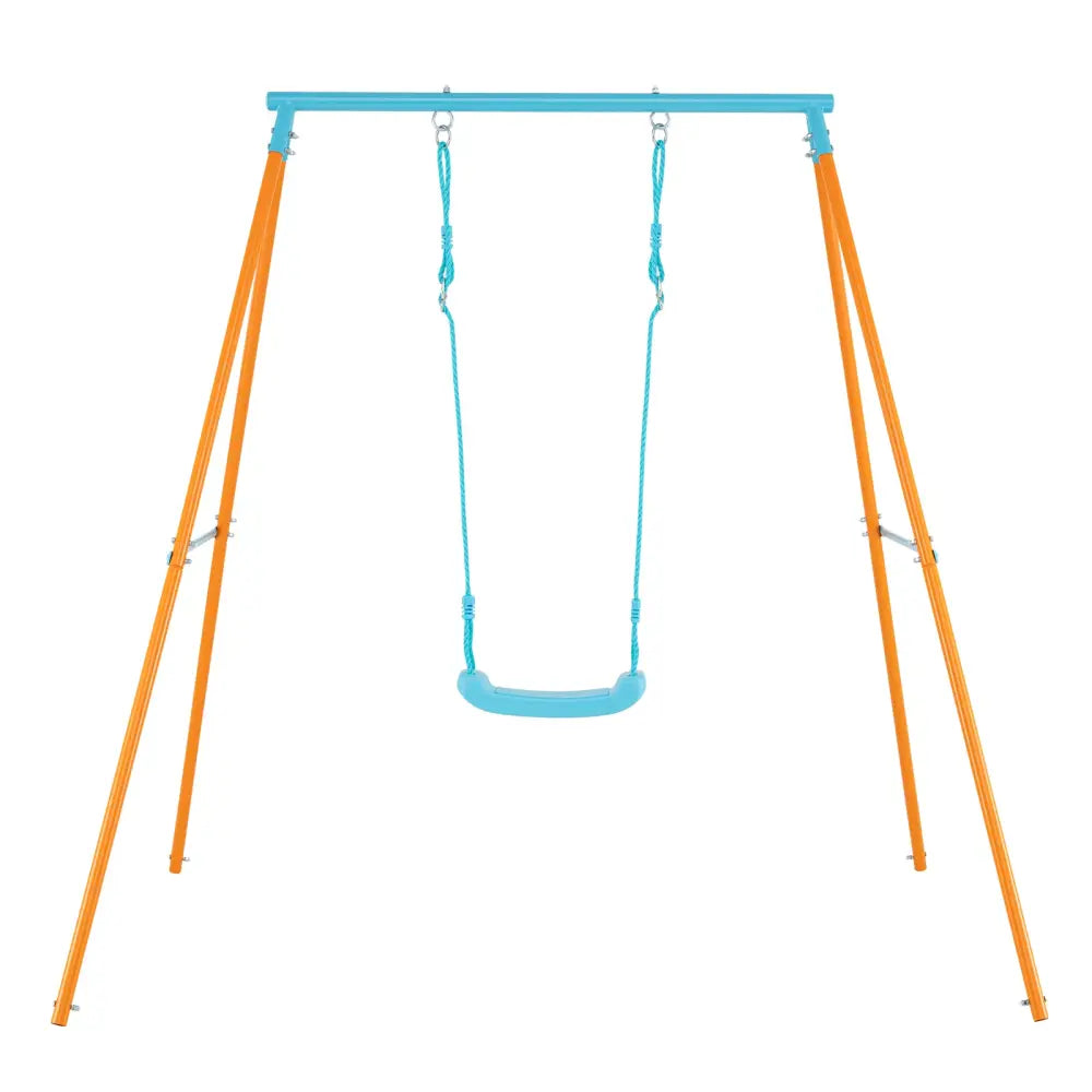 Outdoor Heavy Duty Metal Toddler Swing Set with Stand-Orange - Orange - Swing & Playsets