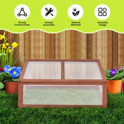 Outdoor Indoor Garden Portable Wooden Greenhouse - Brown - Greenhouses