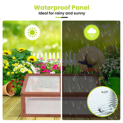 Outdoor Indoor Garden Portable Wooden Greenhouse - Brown - Greenhouses