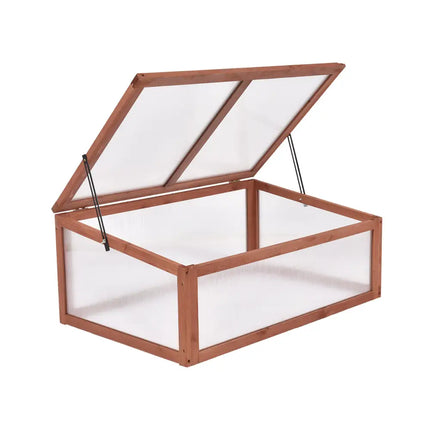 Outdoor Indoor Garden Portable Wooden Greenhouse - Brown - Greenhouses