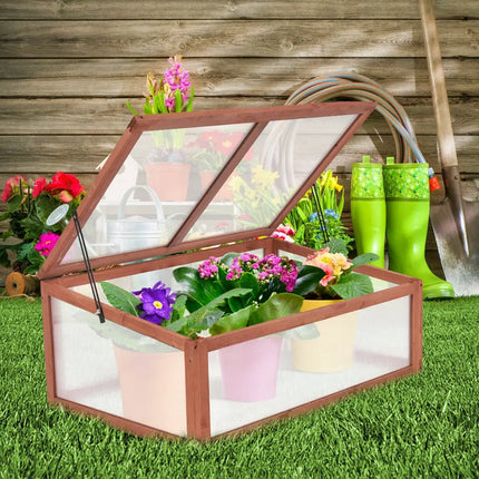 Outdoor Indoor Garden Portable Wooden Greenhouse - Brown - Greenhouses