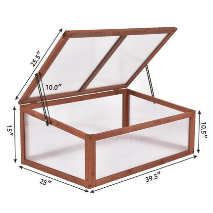 Outdoor Indoor Garden Portable Wooden Greenhouse - Brown - Greenhouses