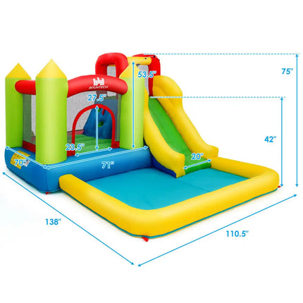 Outdoor Inflatable Bounce House with 480 W Blower - Inflatable Water Slides