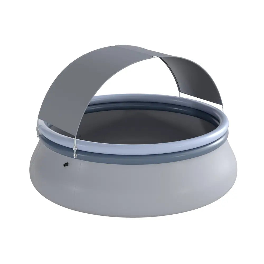 Outdoor Inflatable Pool with Sunshade Canopy-M - Swimming Pools