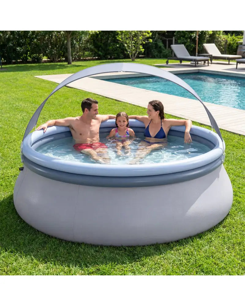 Outdoor Inflatable Pool with Sunshade Canopy-S - Swimming Pools