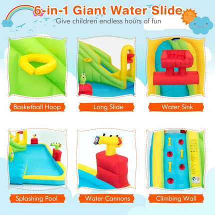 Outdoor Inflatable Water Bounce House with 480W Blower - Inflatable Water Slides