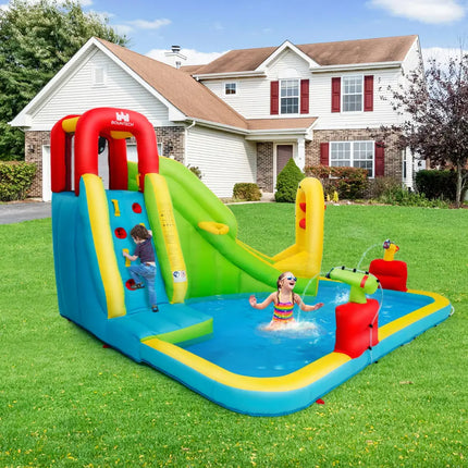 Outdoor Inflatable Water Bounce House with 480W Blower - Inflatable Water Slides
