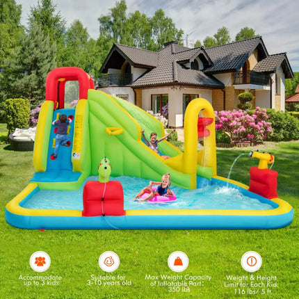 Outdoor Inflatable Water Bounce House with 480W Blower - Inflatable Water Slides