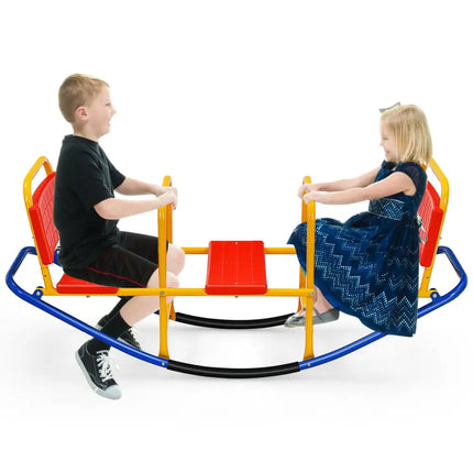 Outdoor Kids Seesaw Swivel Teeter for 3 to 8 Years Old-Red - Red - Seesaws