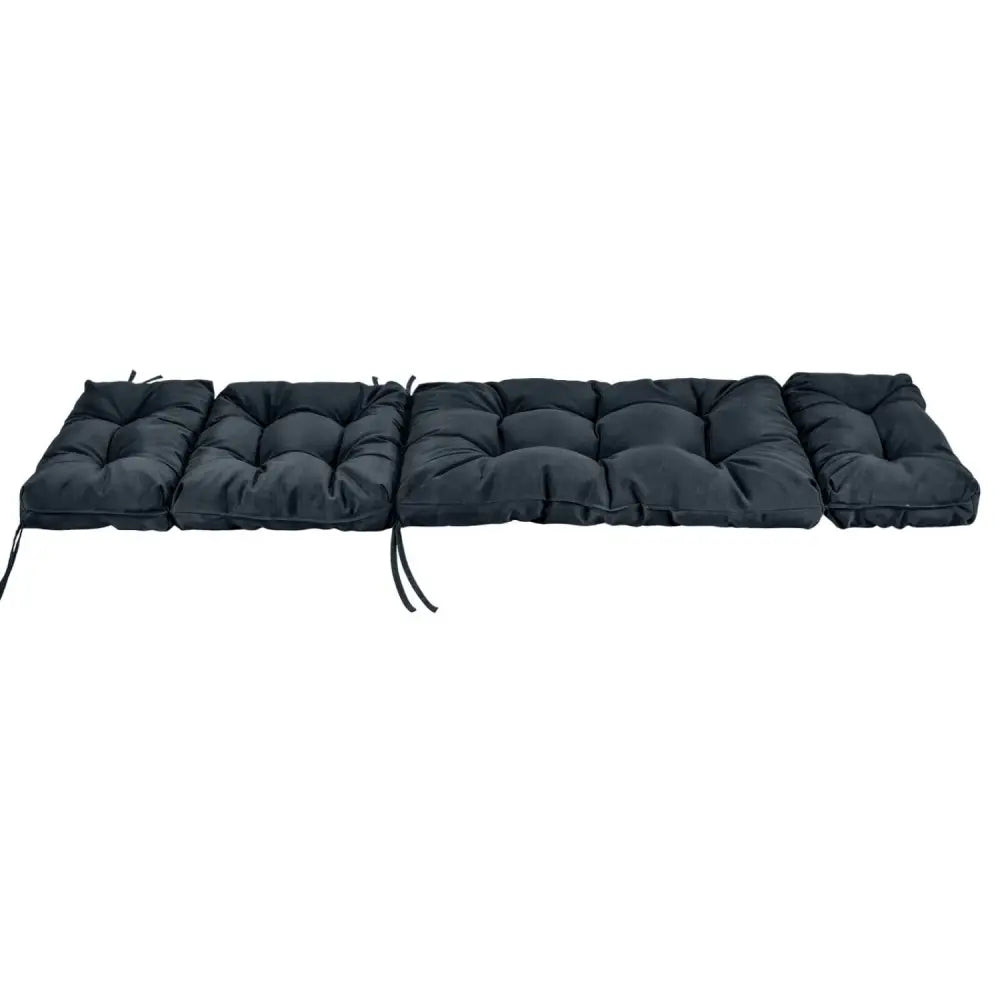 Outdoor Lounge Chaise Cushion with String Ties for Garden Poolside-Gray - Gray - Outdoor Furniture Accessories