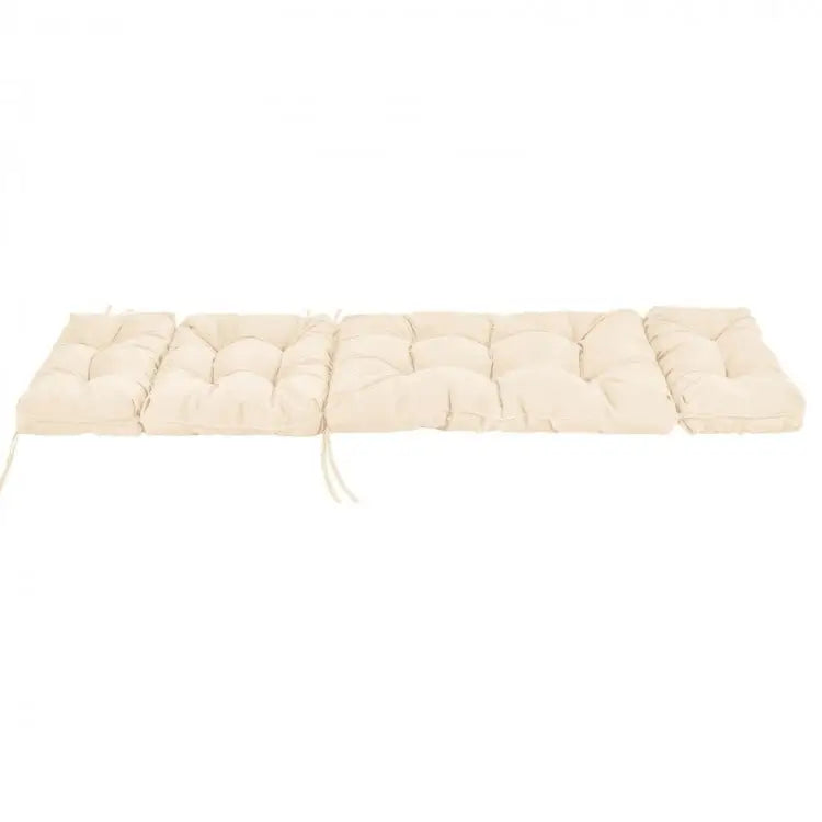 Outdoor Lounge Chaise Cushion with String Ties for Garden Poolside-Beige - Beige - Outdoor Furniture Accessories