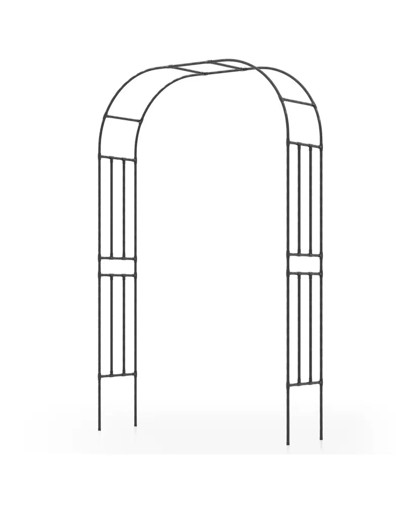 Outdoor Metal Garden Arch Trellis for Climbing Plants Grape Vine Flower - Black - Garden Arbors
