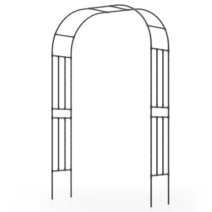 Outdoor Metal Garden Arch Trellis for Climbing Plants Grape Vine Flower - Black - Plant Supports