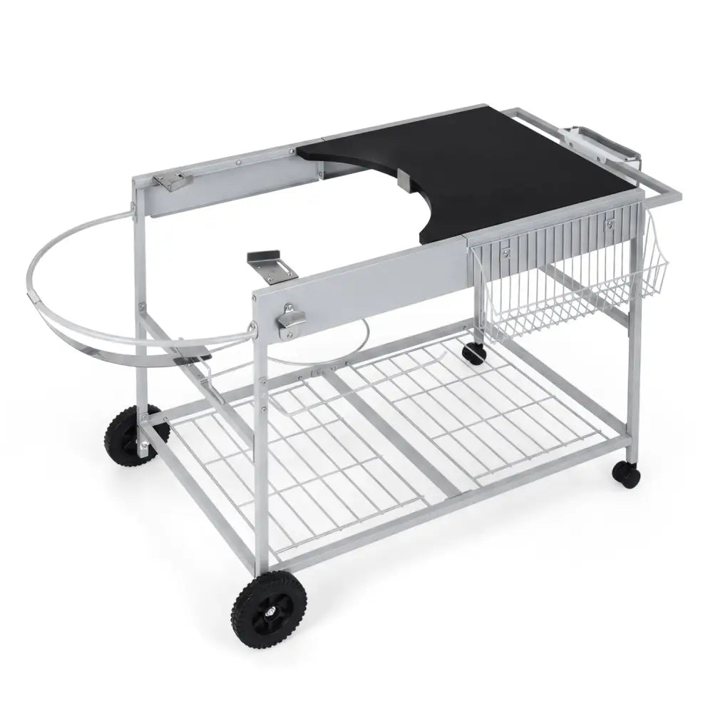 Outdoor Movable Grill Table for 18/22 Inch Weber Original Kettle for Camping-Black - Black - Outdoor Grills