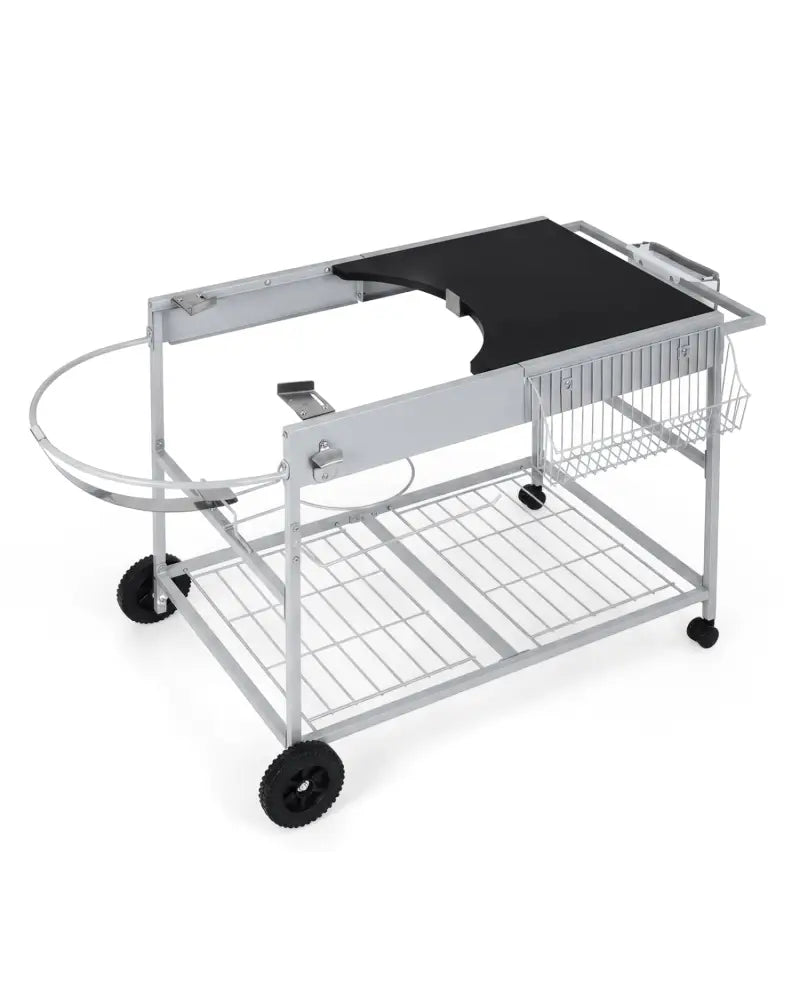 Outdoor Movable Grill Table for 18/22 Inch Weber Original Kettle for Camping-Black - Black - Outdoor Grills