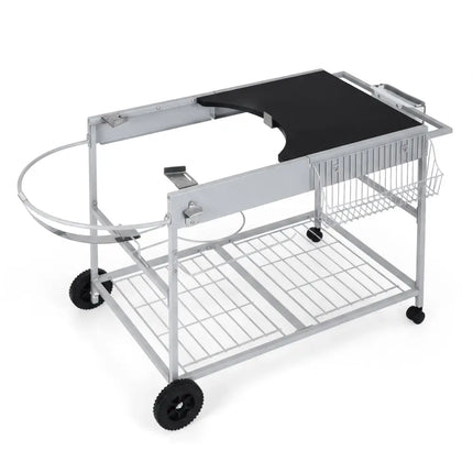 Outdoor Movable Grill Table for 18/22 Inch Weber Original Kettle for Camping-Black - Black - Outdoor Grills